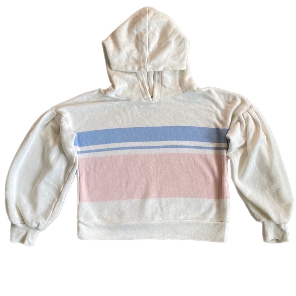 Tucker + Tate Girls Cropped Hooded Sweatshirt Ivory Size S (7-8)